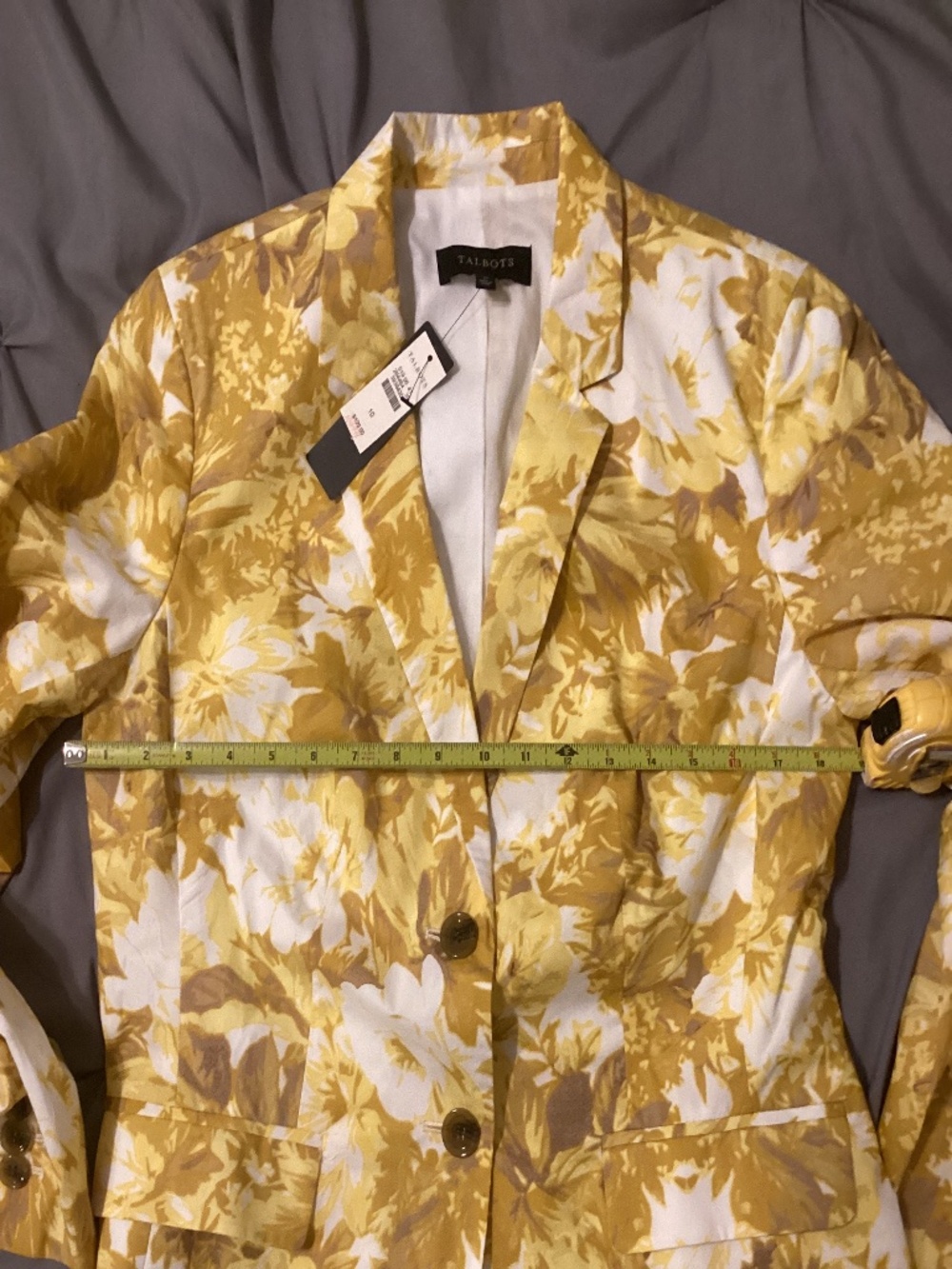 Talbots Yellow Floral Single-Breasted Blazer - Picture 4 of 4